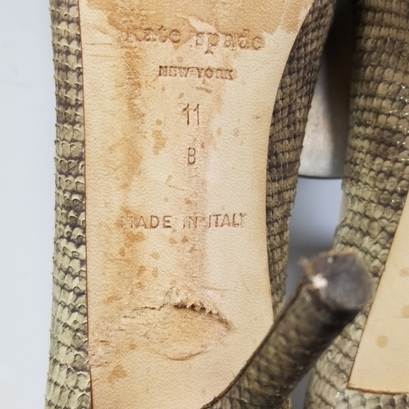 Kate Spade Snake Embossed Leather Shoes - Picture 8 of 8